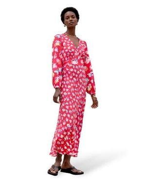 Ro&zo Floral And Spot Mix Dress - Red