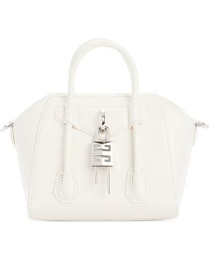 Givenchy Antigona Toy Lock Leather Satchel - White