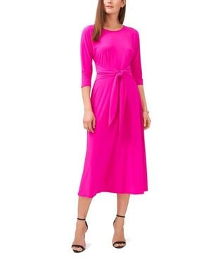 Chaus Tie Front Midi Dress - Pink