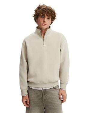 Cotton On 1/4 Zip Fleece - Natural