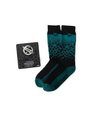 Cufflinks Inc. Boba Fett Crew Socks & Lapel Pin Set - Green