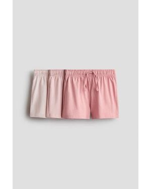 H&M 3-Pack Cotton Jersey Shorts - Pink