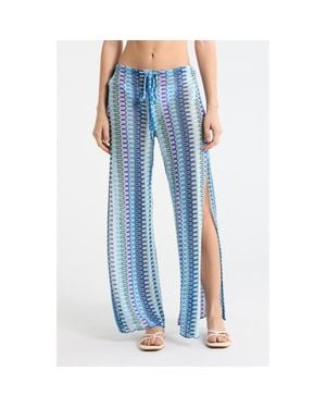 Becca Tivoli Metallic Cover-Up Pants - Blue