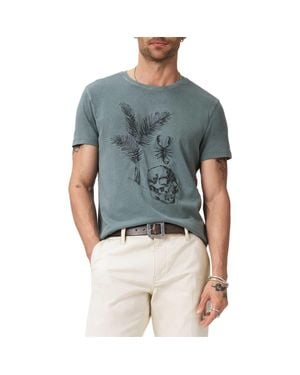 John Varvatos Skull & Scorpion Embroidered Organic Cotton T-Shirt - Blue