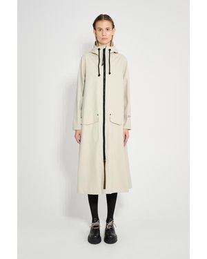 Stutterheim Mosebacke Long Patch Matte Raincoat - Natural