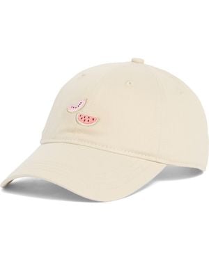Frasier Sterling Watermelon Embroidered Cotton Canvas Baseball Cap - Natural