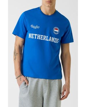 Guess Gj Regular Fit World Cup T-Shirt - Blue