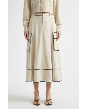 Toccin Shiloh High Waist Cargo Skirt - Natural