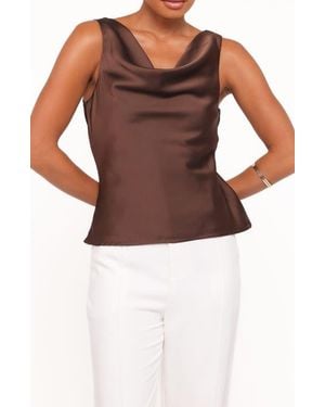Petal & Pup Vinita Cowl Neck Tank - Brown