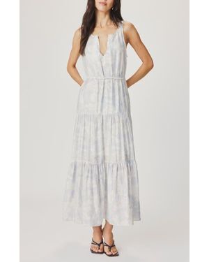 Splendid Iris Paisley Print Tiered Maxi Dress - White