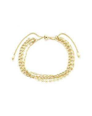 Panacea Triple Layered Chain Slider Bracelet - Metallic