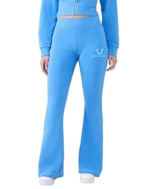 TRUE RELIGION Embroidered Flare Pants - Blue