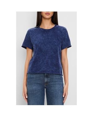 Michael Stars Jackie Raw Edge Crewneck T-Shirt - Blue