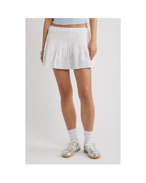 BP. Drop Waist Flare Cotton Skort - White