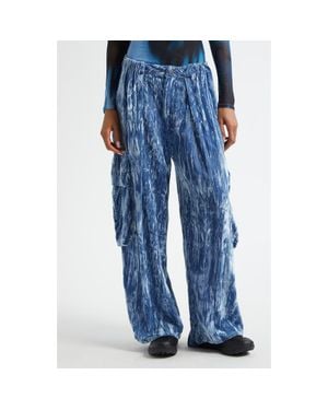 Collina Strada Pleated Cargo Pants - Blue