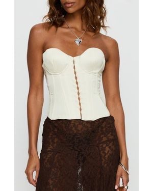Princess Polly Afelia Lace-Up Strapless Corset Top - Brown
