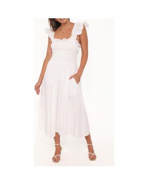 Petal & Pup Bronte Ruffle Strap Midi Dress - Pink