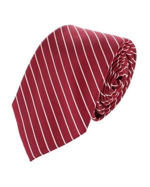 Trafalgar Declan Diagonal Stripe Silk Business Necktie - Red