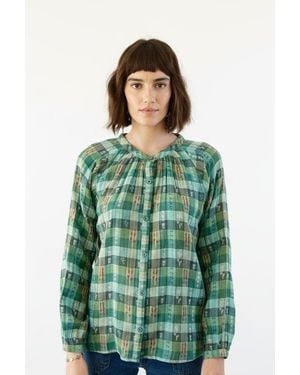 Ace & Jig Daryl Button Front Raglan Blouse - Green