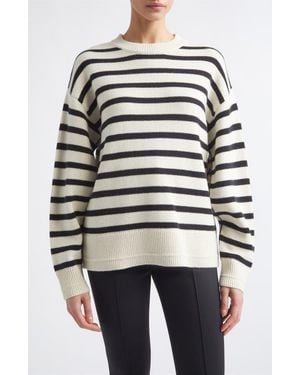 Maria McManus Ladder Stitch Stripe Cashmere & Organic Cotton Sweater - Black