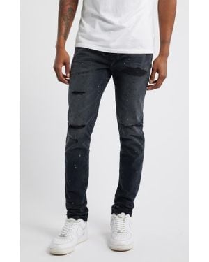 Purple Brand P001 Reflective Paint Repair Skinny Jeans in Black