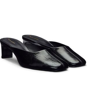 Reformation Inez Leather Heeled Mule - Black