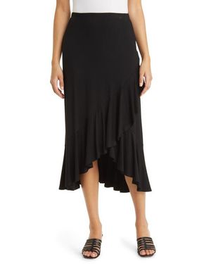 Loveappella Flounce Midi Skirt - Black