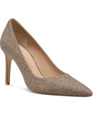Stuart Weitzman Stuart Power 85 Pointed Toe Pump - Metallic