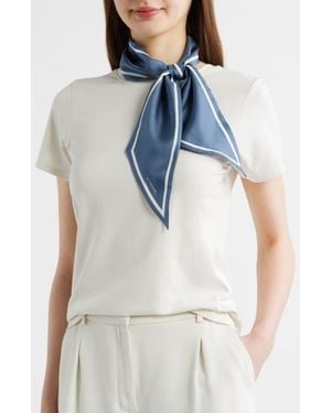 Vince Stripe Silk Scarf - Blue