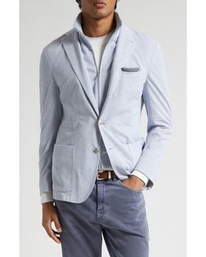 Eleventy Cotton & Linen Sport Coat With Removable Bib - Gray