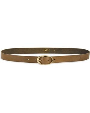 Twp Narrow Leather Belt - Brown