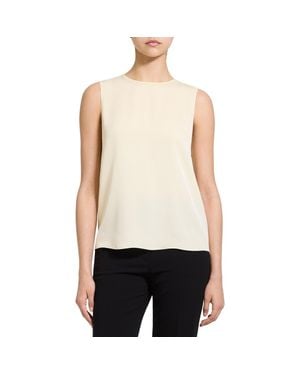 Theory Sleeveless Silk Blouse - White