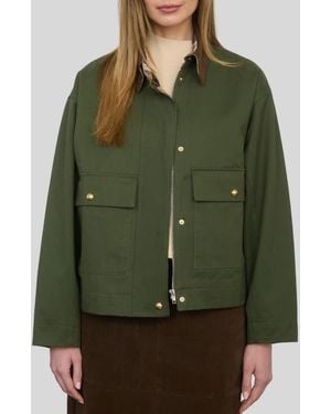 ZOE AND CLAIRE Cotton Utility Jacket - Green