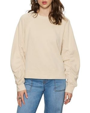 Sanctuary Gathered Sleeve Sweatshirt - Blue