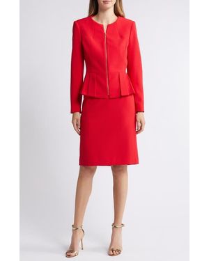 Tahari Two-Piece Jacket & Skirt Set - Red