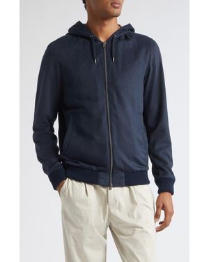 Herno Mèlange Zip Hoodie - Blue