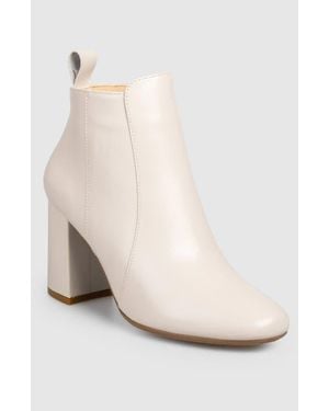 Manuela Samantha Block Heel Side Up Bootie - Natural