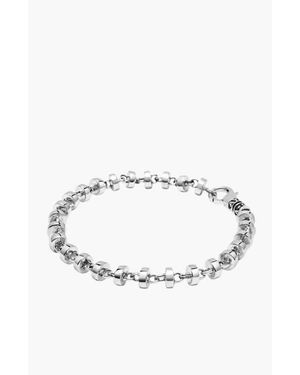 Nialaya Round Link Bracelet - White
