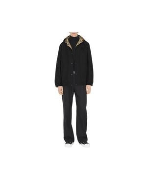 Burberry Reversible Check Nylon Hooded Jacket - Black