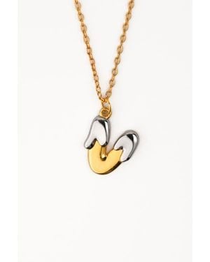 Zynnia Collective Two Tone Bubble Initial Necklace - White