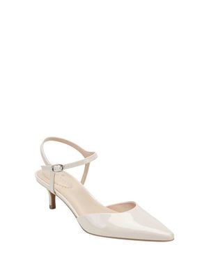 Bandolino Rose Ankle Strap Pointed Toe Kitten Heel Sandal - White