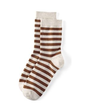 Lands' End 1-Pack Novelty Crew Socks - Brown