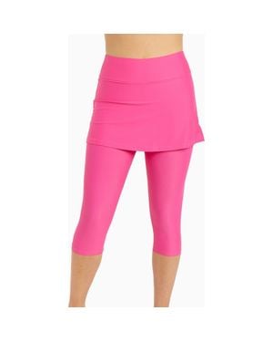 Calypsa Skirted Swim Capris - Pink