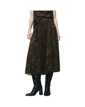 Mango Pleated Midi Skirt - Black