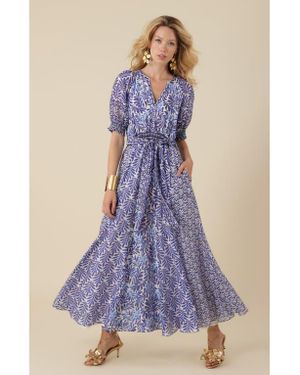Hale Bob Estella Organza Maxi Dress - Blue