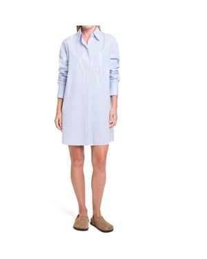 Twp Big Joe Oversize Sequin Cotton Shirtdress - Blue