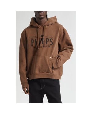 Phipps Studded Logo Graphic Hoodie - Brown