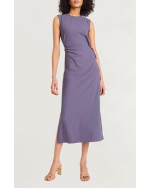 Luxely Side Tie Sleeveless Dress - Purple