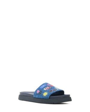 Steve Madden Kids' Jfifi Platform Slide Sandal - Blue