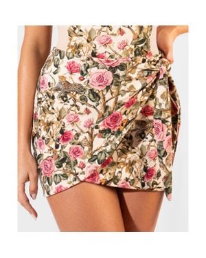 TA3 Faux Wrap Mini Cover-Up Skirt - Multicolor